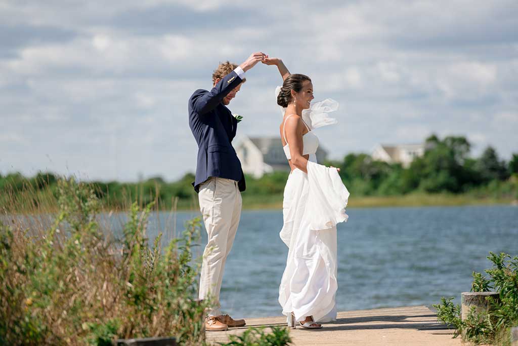 Wedding dancing on the dock